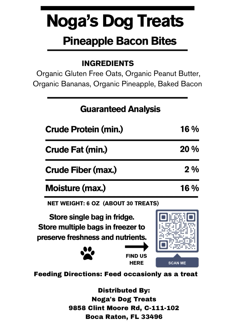 Pineapple Bacon Bites Homemade Organic Dog Treats
